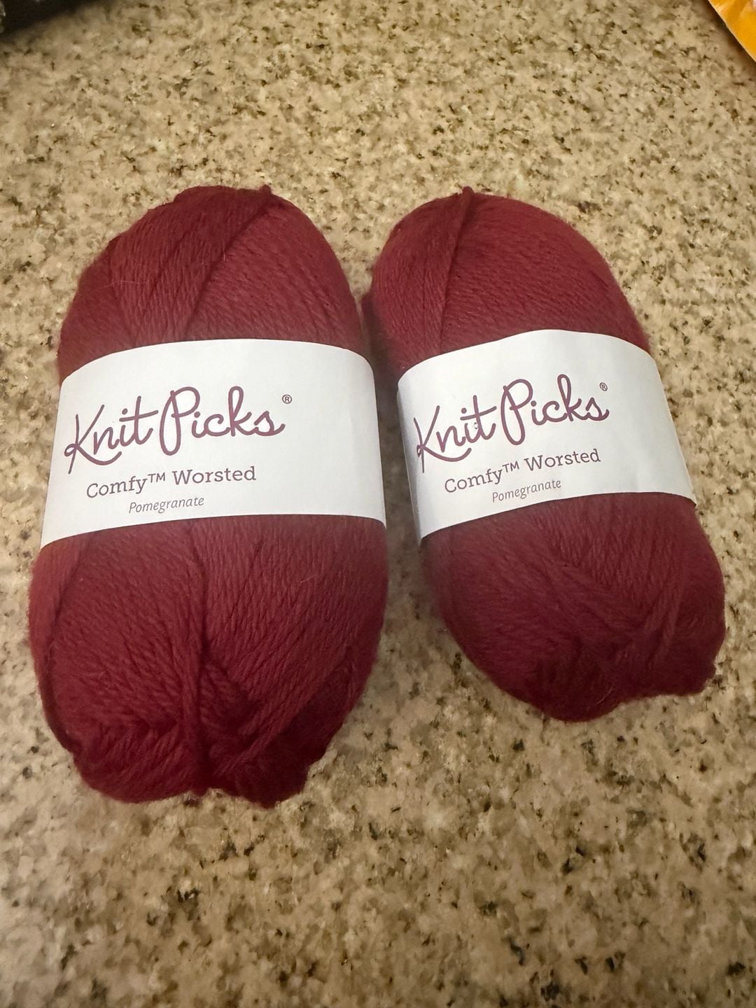 Knit Picks Comfy Worsted Weight Yarn in Pomegranate (2 Skeins) Burgundy 1