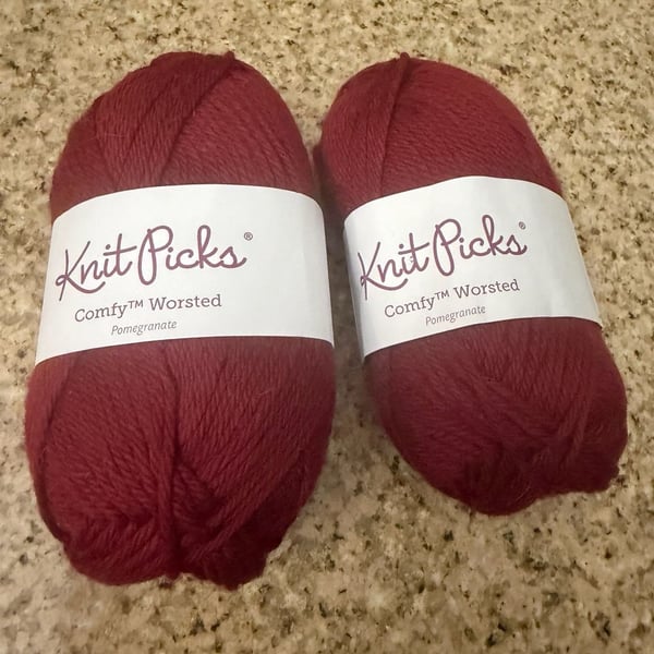 Knit Picks Comfy Worsted Weight Yarn in Pomegranate (2 Skeins) Burgundy