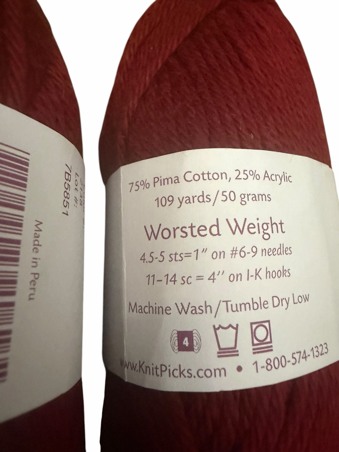 Knit Picks Comfy Worsted Weight Yarn in Pomegranate (2 Skeins) Burgundy 3