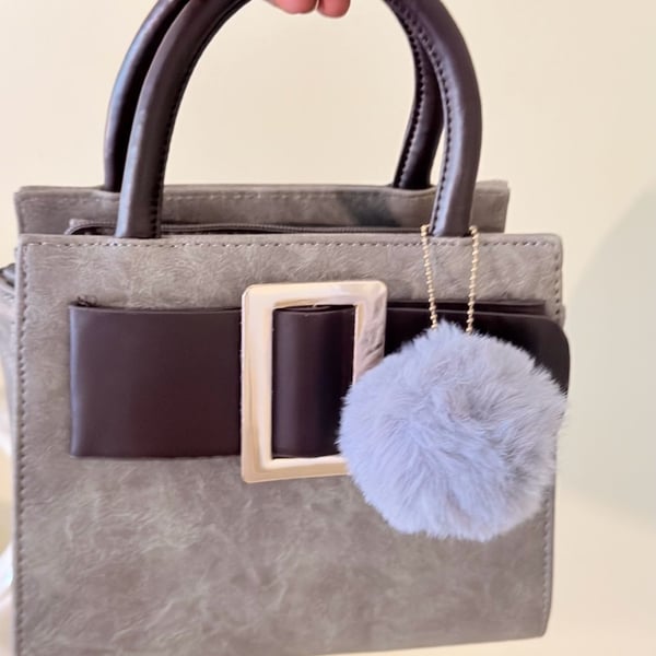 Women Faux-Leather Tote Messenger Handbag with Belt Buckle Lock and Ta - ,
