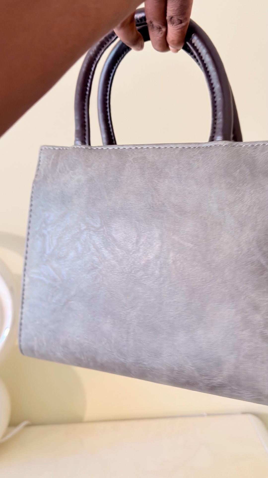 Women Faux-Leather Tote Messenger Handbag with Belt Buckle Lock and Ta - , 4