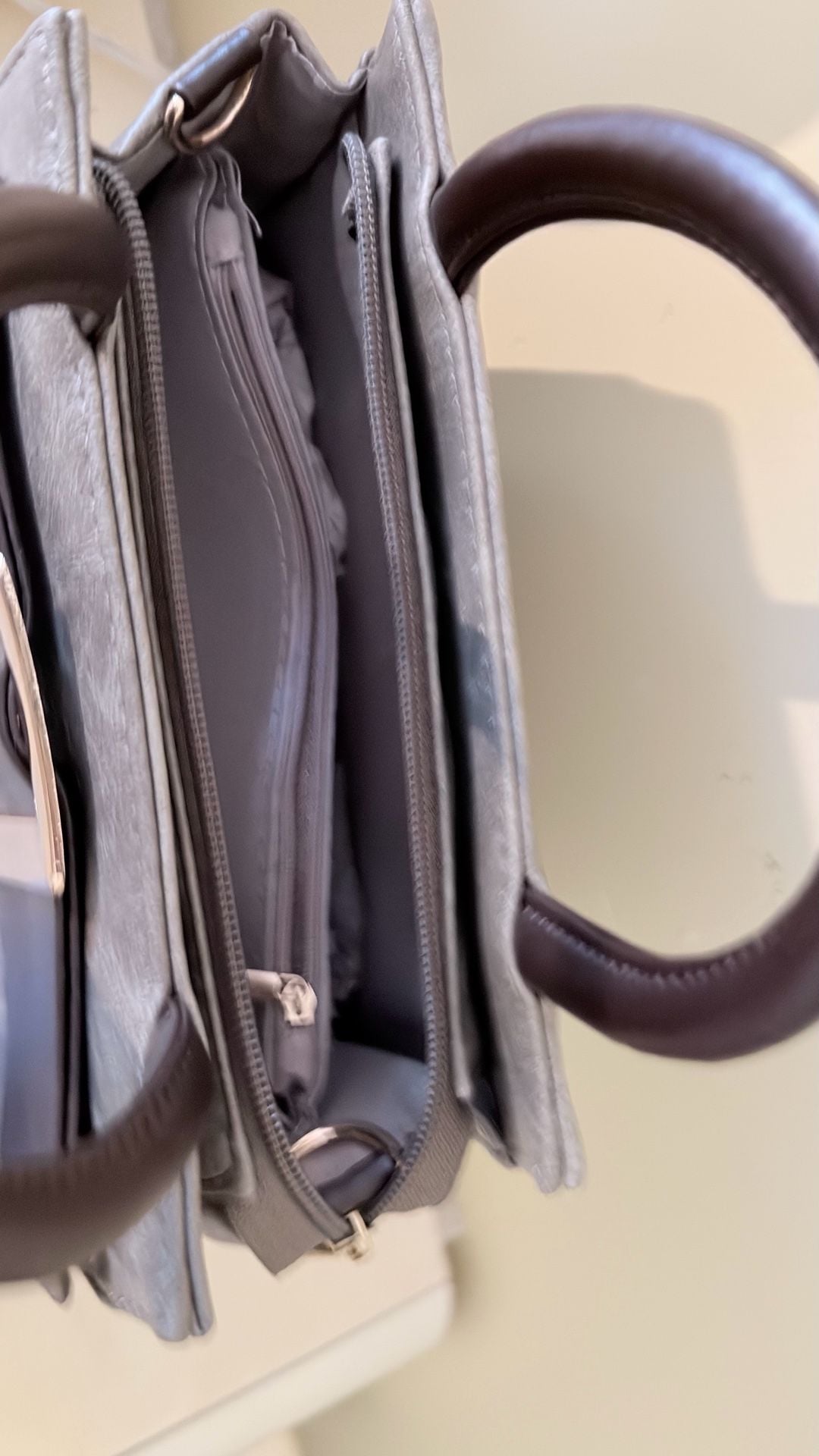 Women Faux-Leather Tote Messenger Handbag with Belt Buckle Lock and Ta - , 5