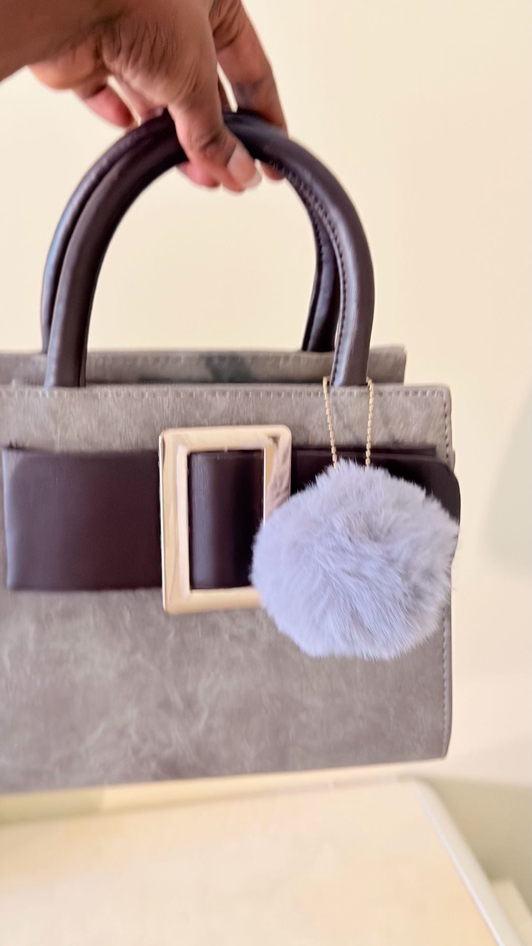 Women Faux-Leather Tote Messenger Handbag with Belt Buckle Lock and Ta - , 12