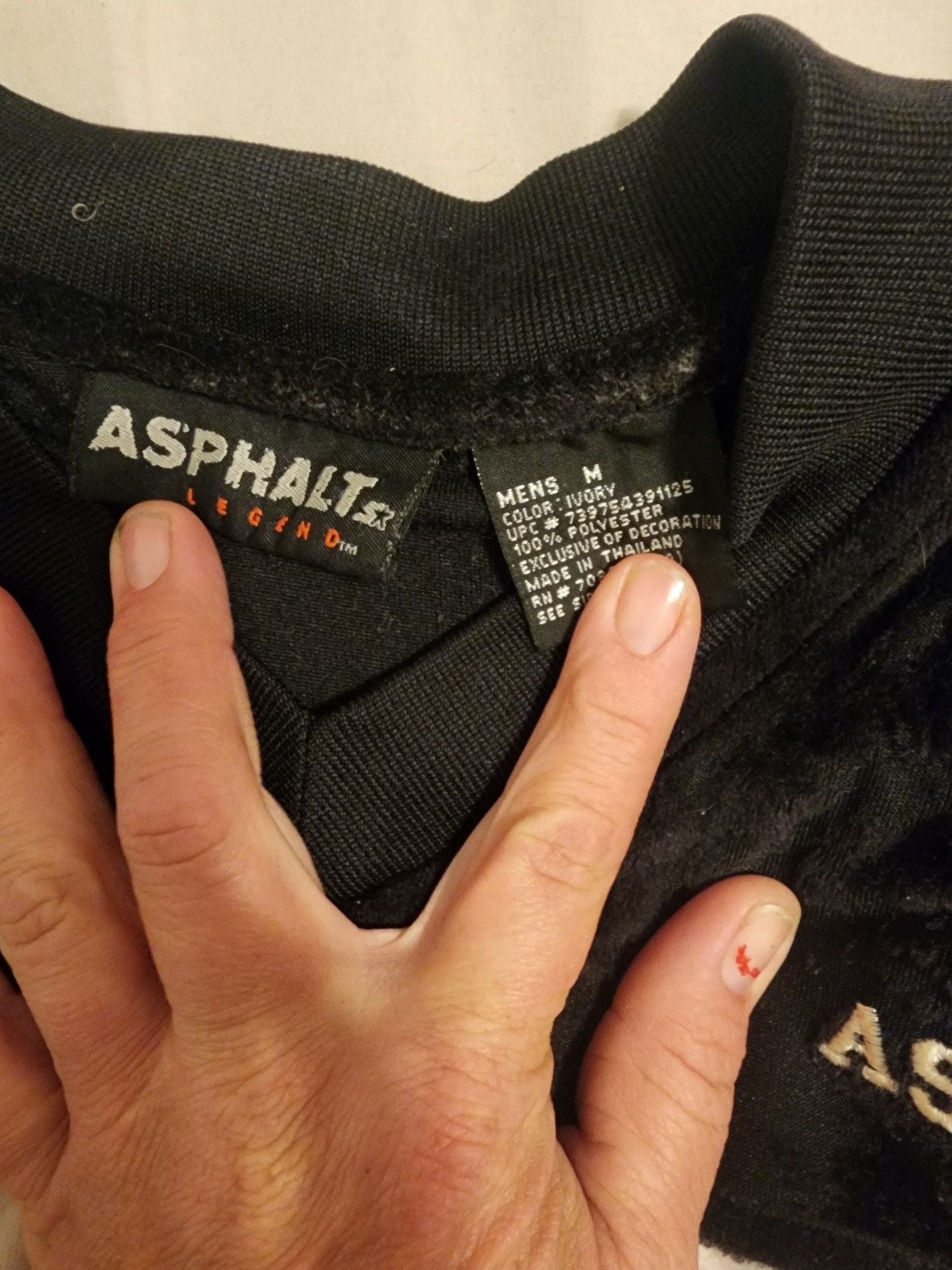 Asphalt Legend Men's #27 Velour Football Jersey, Ivory and Black, Size Medium 3