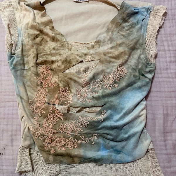 NEMO Y2K Fairy Grunge Layered Sleeveless Top with Bead Embroidery