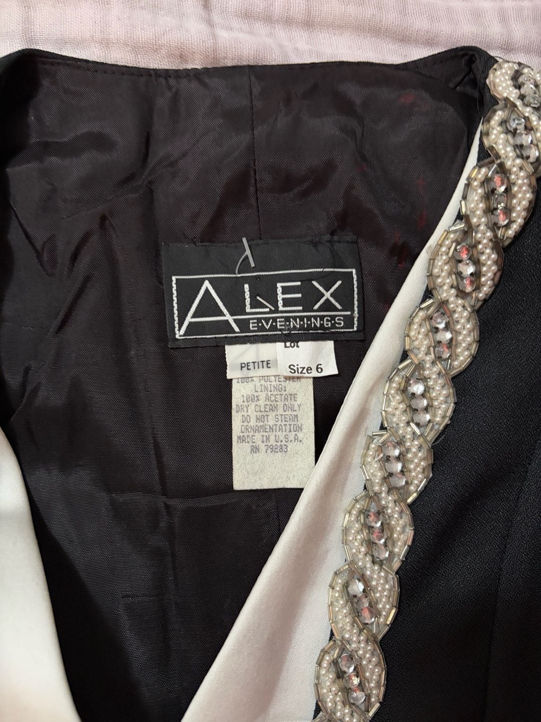 Alex Evenings Vintage Black and White Embellished Blazer 3