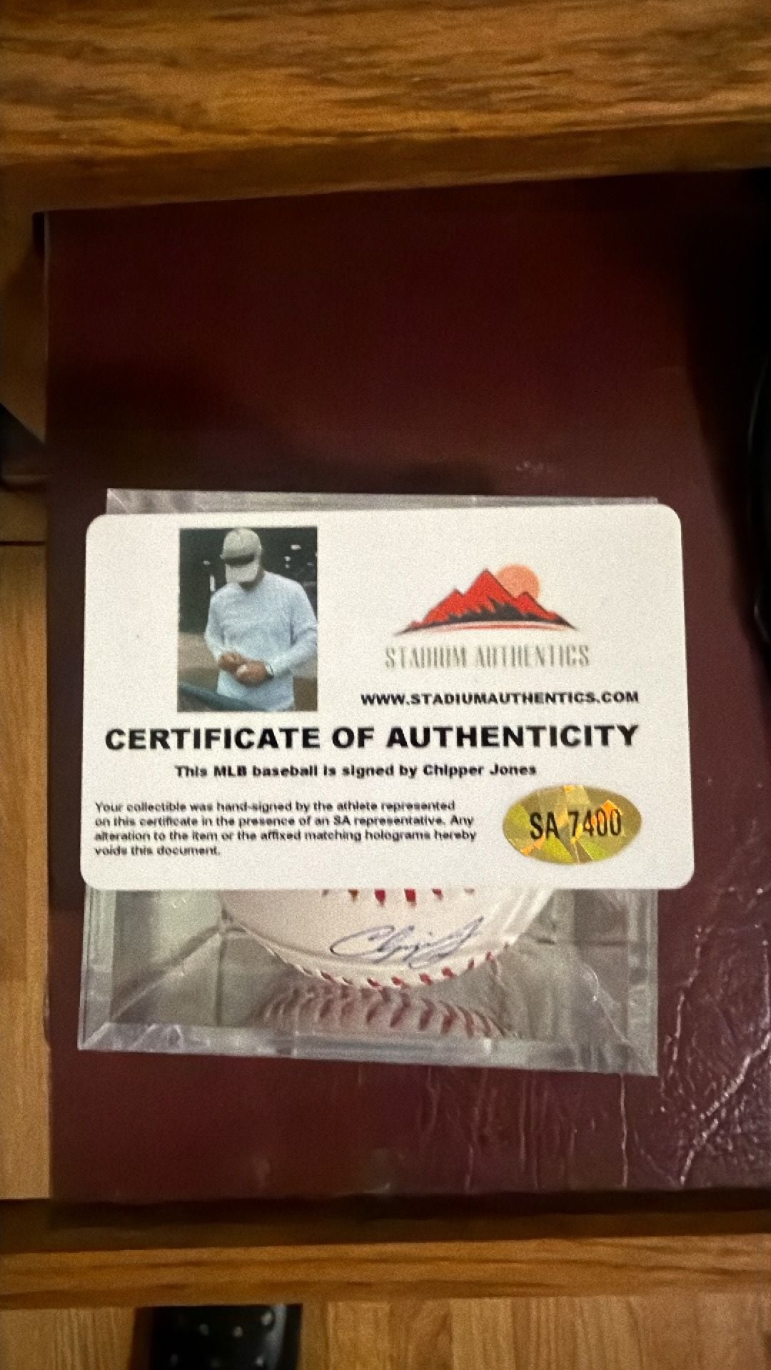 Chipper Jones Hand-Signed MLB Baseball with CoA 4