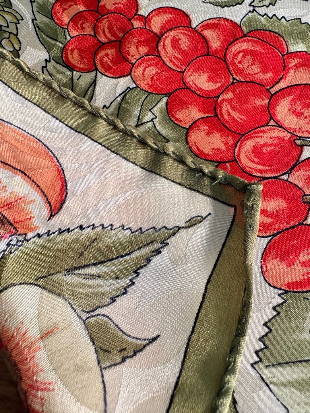 Vintage Fruit and Floral Print Decorative Square Scarf/Tablecloth 5