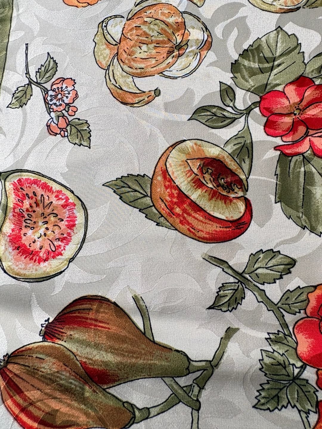 Vintage Fruit and Floral Print Decorative Square Scarf/Tablecloth 6