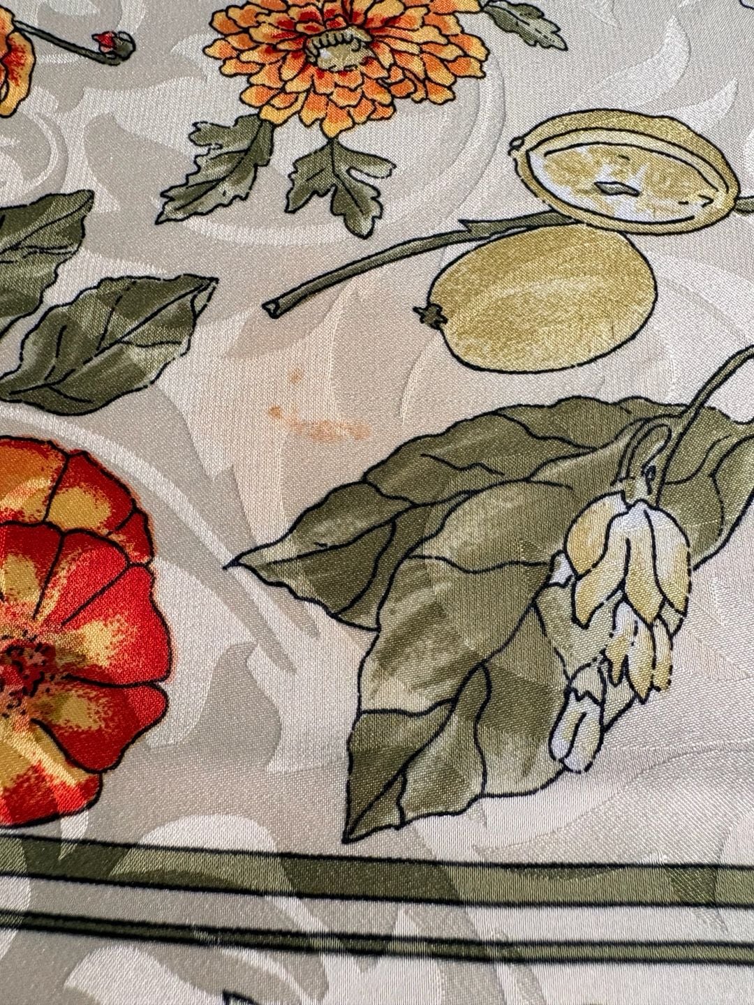 Vintage Fruit and Floral Print Decorative Square Scarf/Tablecloth 7