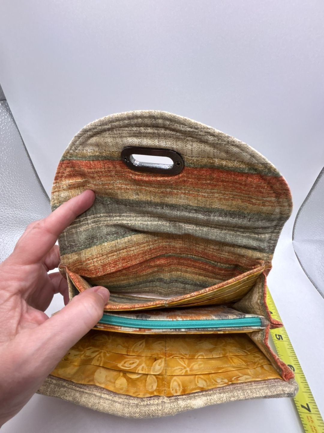 Stella & Dot Aztec Print Quilted Slim Clutch Wallet 8