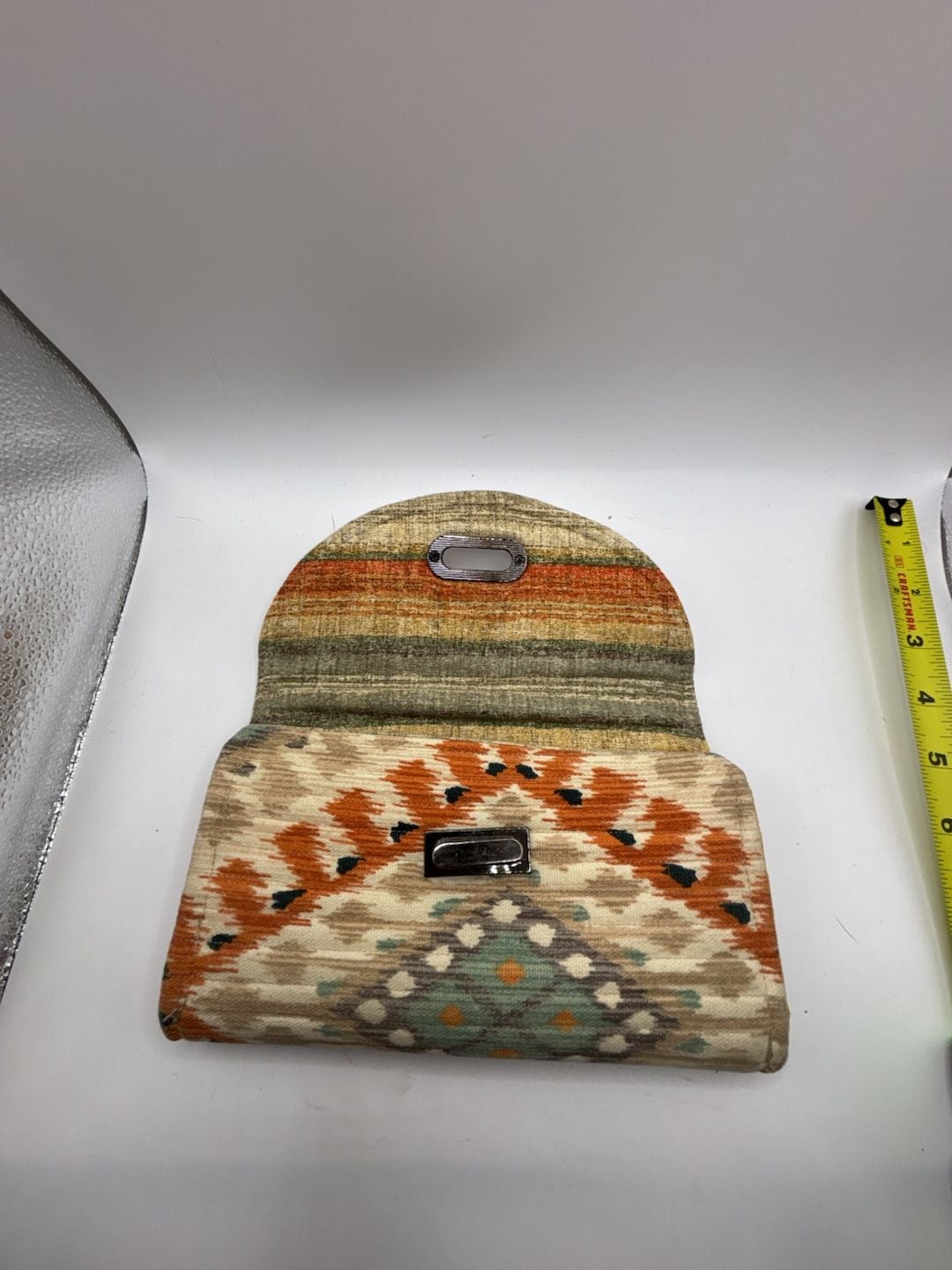 Stella & Dot Aztec Print Quilted Slim Clutch Wallet 9