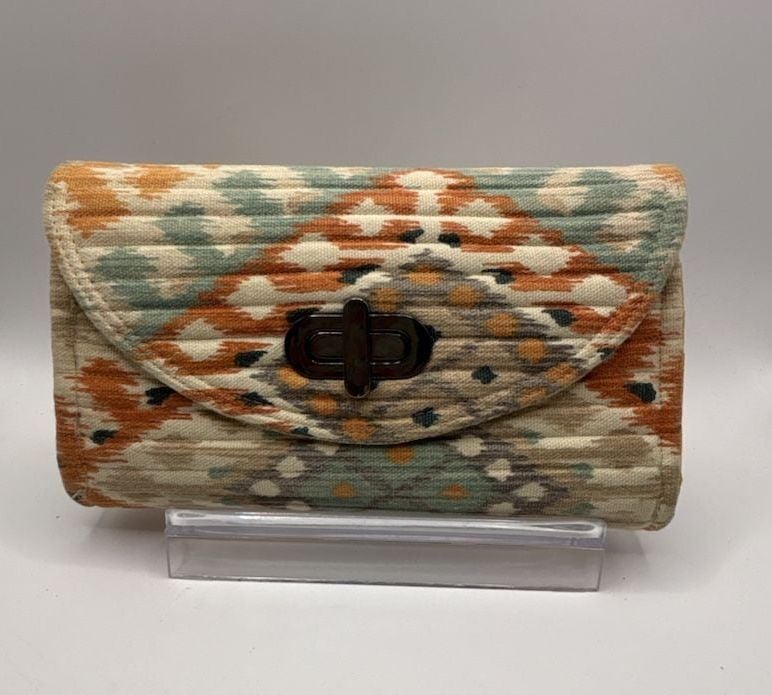 Stella & Dot Aztec Print Quilted Slim Clutch Wallet 2