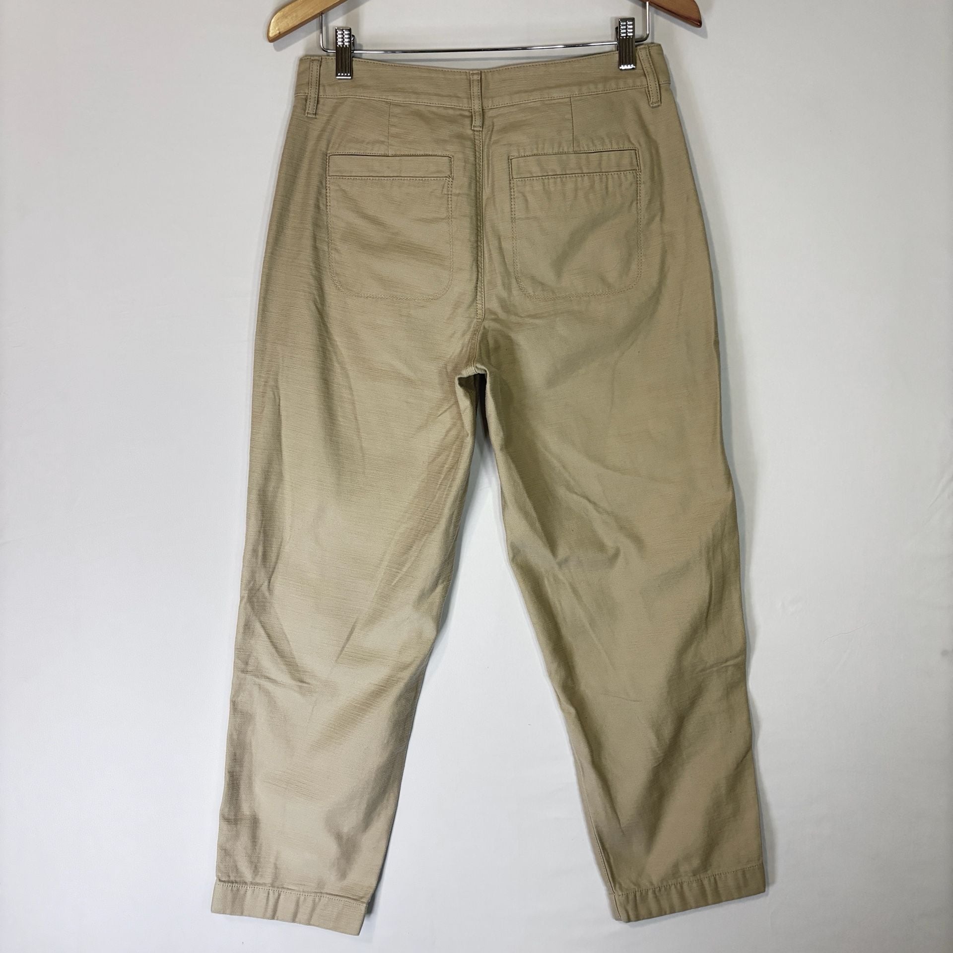 J Crew camp pants Size 6 khaki Tapered Patch Pocket Utility Quiet Luxury
5