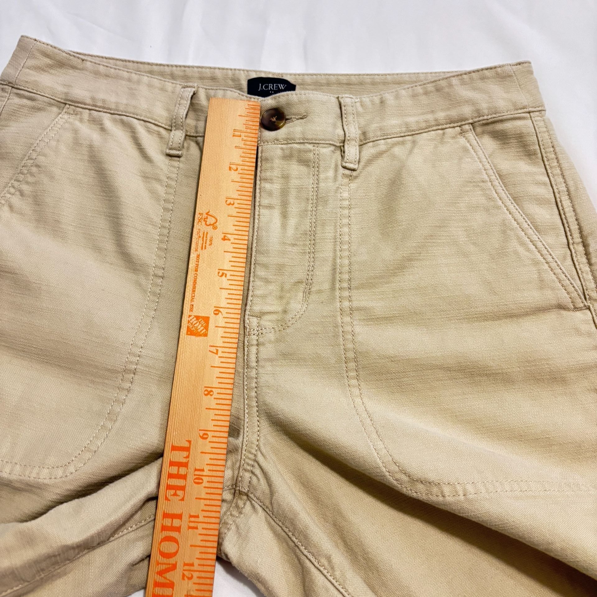 J Crew camp pants Size 6 khaki Tapered Patch Pocket Utility Quiet Luxury
7