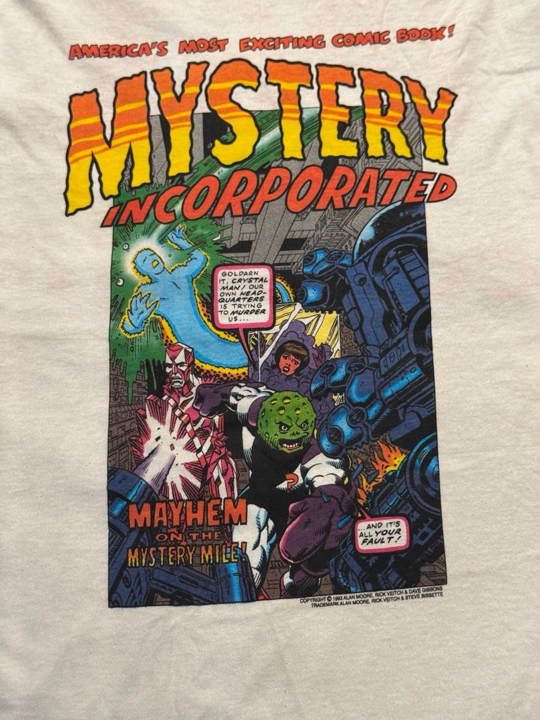 Vintage DS 1993 Mystery Incorporated Comic Book T-Shirt 3