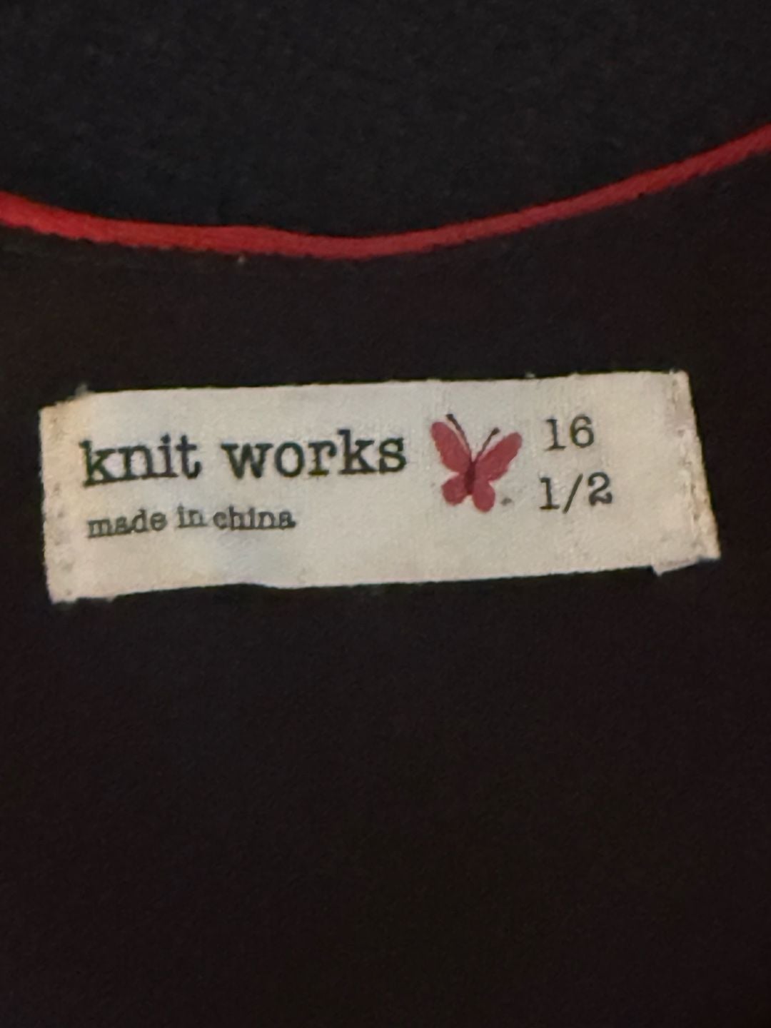 Knit Works Girls Red Pleated Party Dress with Black Floral Print, Size 16 1/2 5