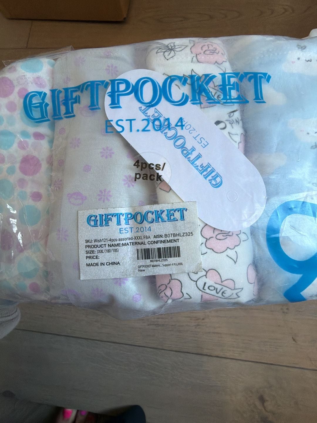 GiftPocket Maternal Confinement Underwear, 4-Piece Pack, Size 3XL 3