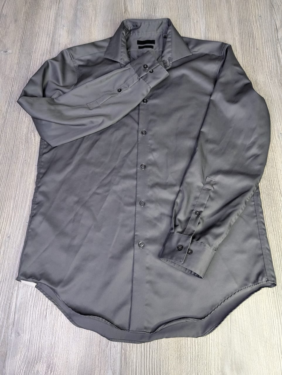 ck Calvin Klein Men's Slim Fit Infinite Non-Iron Dress Shirt Gray 16.5 32/33 3