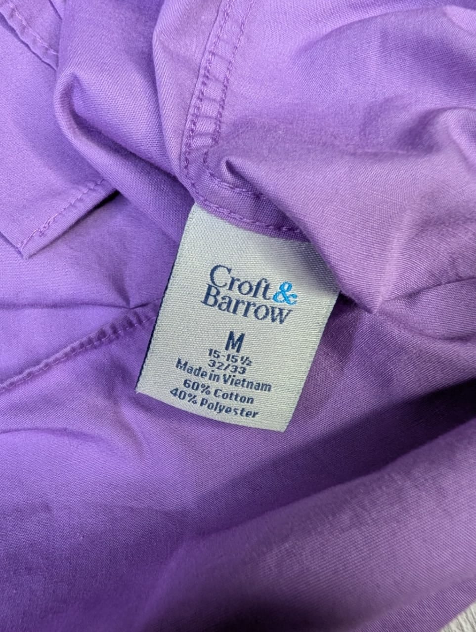 Croft & Barrow Classic Fit Men's Long Sleeve Dress Shirt, Size M Purple 9