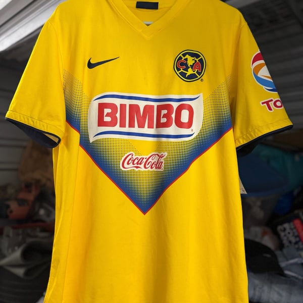 Nike Club América 2013-2014 Home Soccer Jersey (Bimbo/Coca-Cola)