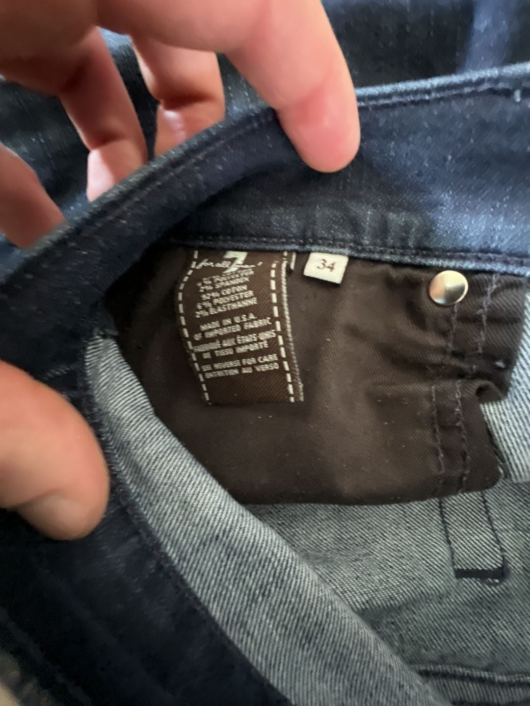 7 For All Mankind Luxe Performance The Straight Leg Jeans Size 34 5