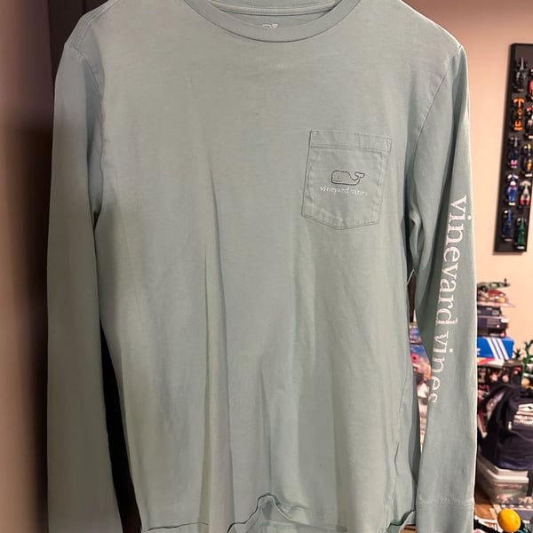 Vineyard Vines Vintage Whale Graphic Long-Sleeve Pocket T-Shirt Blue Boys XL