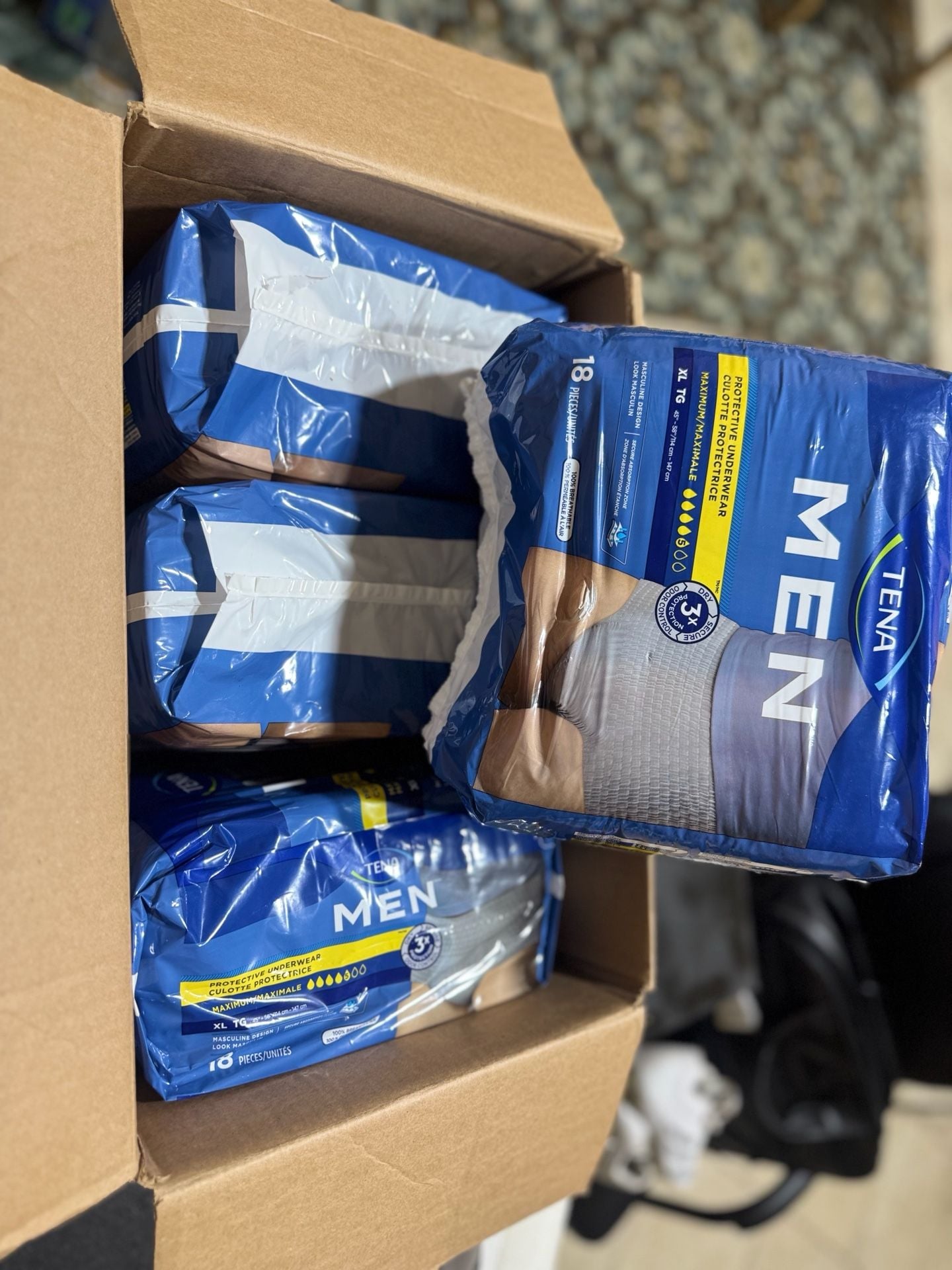 TENA Men Protective Underwear Maximum Absorbency, XL (45-58 inch waist), 72 Count Value Pack (4 packs of 18) 9