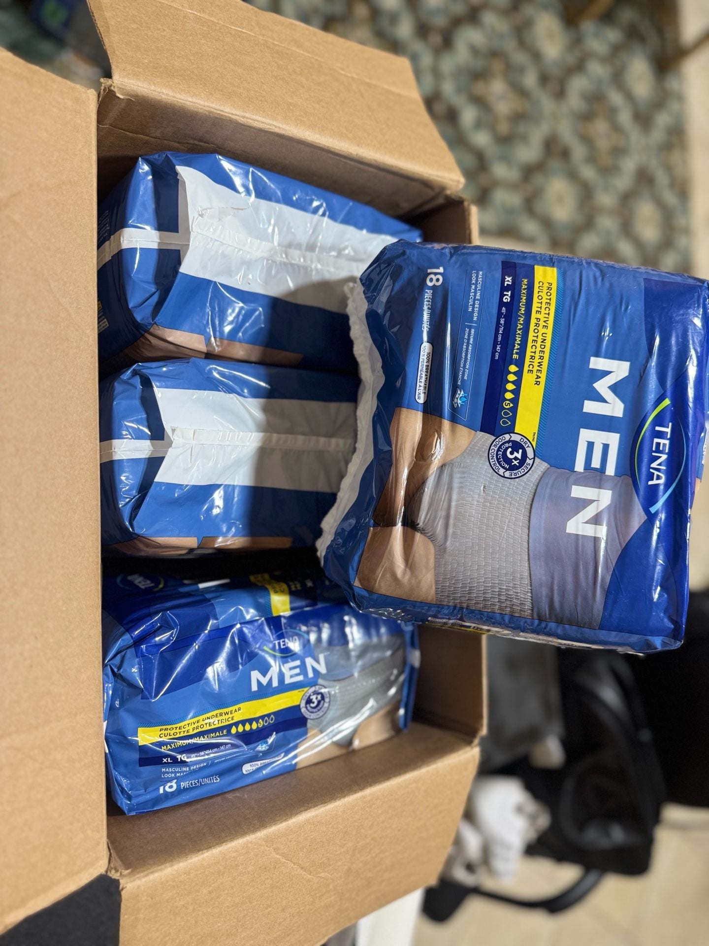TENA Men Protective Underwear Maximum Absorbency, XL (45-58 inch waist), 72 Count Value Pack (4 packs of 18) 10
