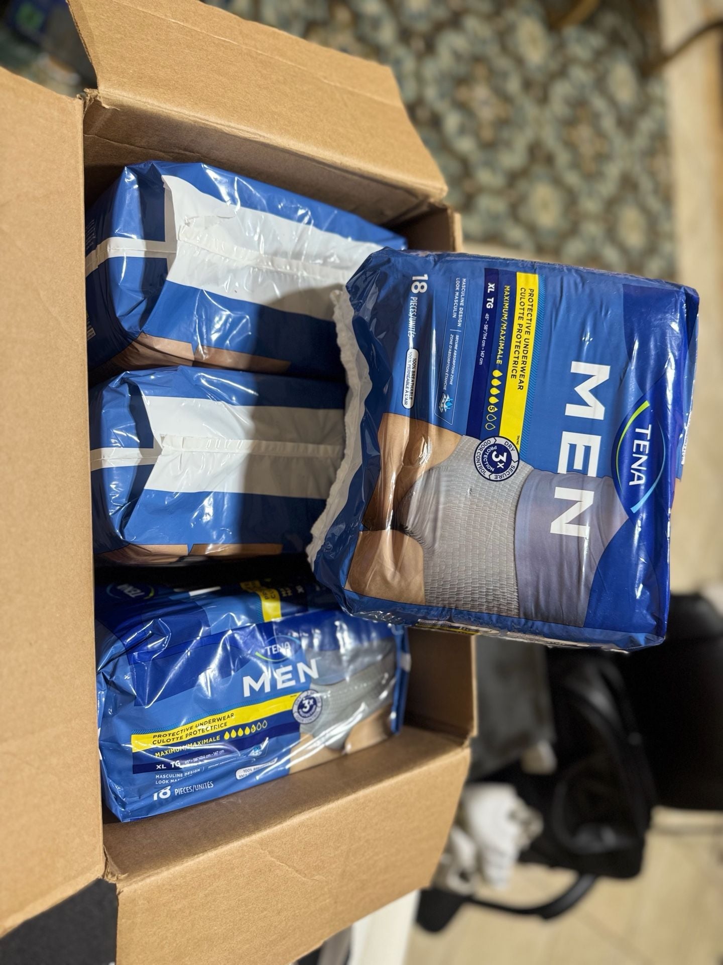 TENA Men Protective Underwear Maximum Absorbency, XL (45-58 inch waist), 72 Count Value Pack (4 packs of 18) 11