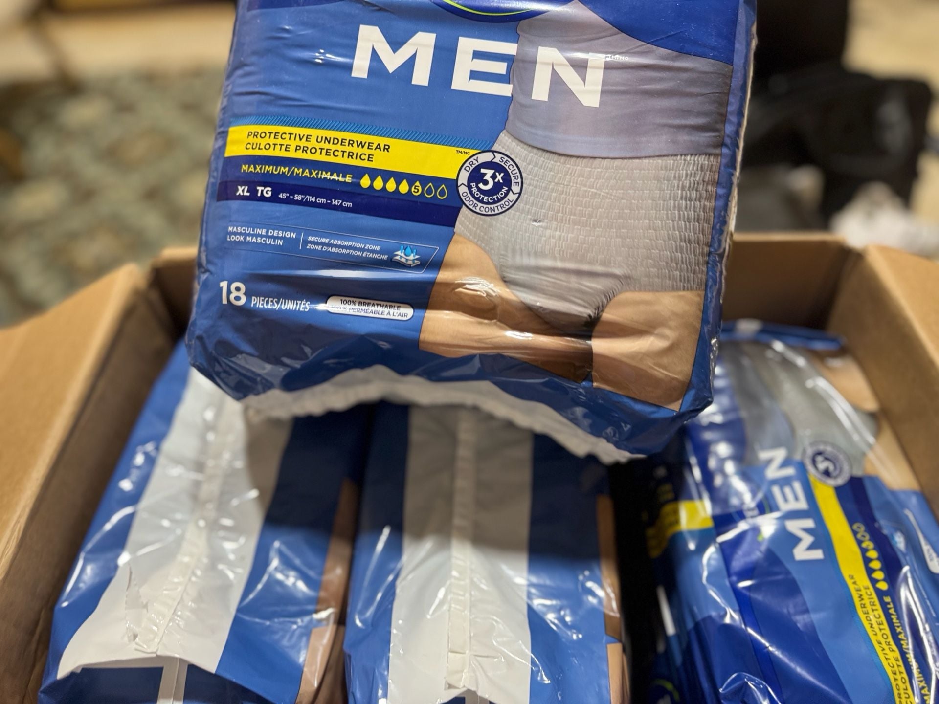 TENA Men Protective Underwear Maximum Absorbency, XL (45-58 inch waist), 72 Count Value Pack (4 packs of 18) 13