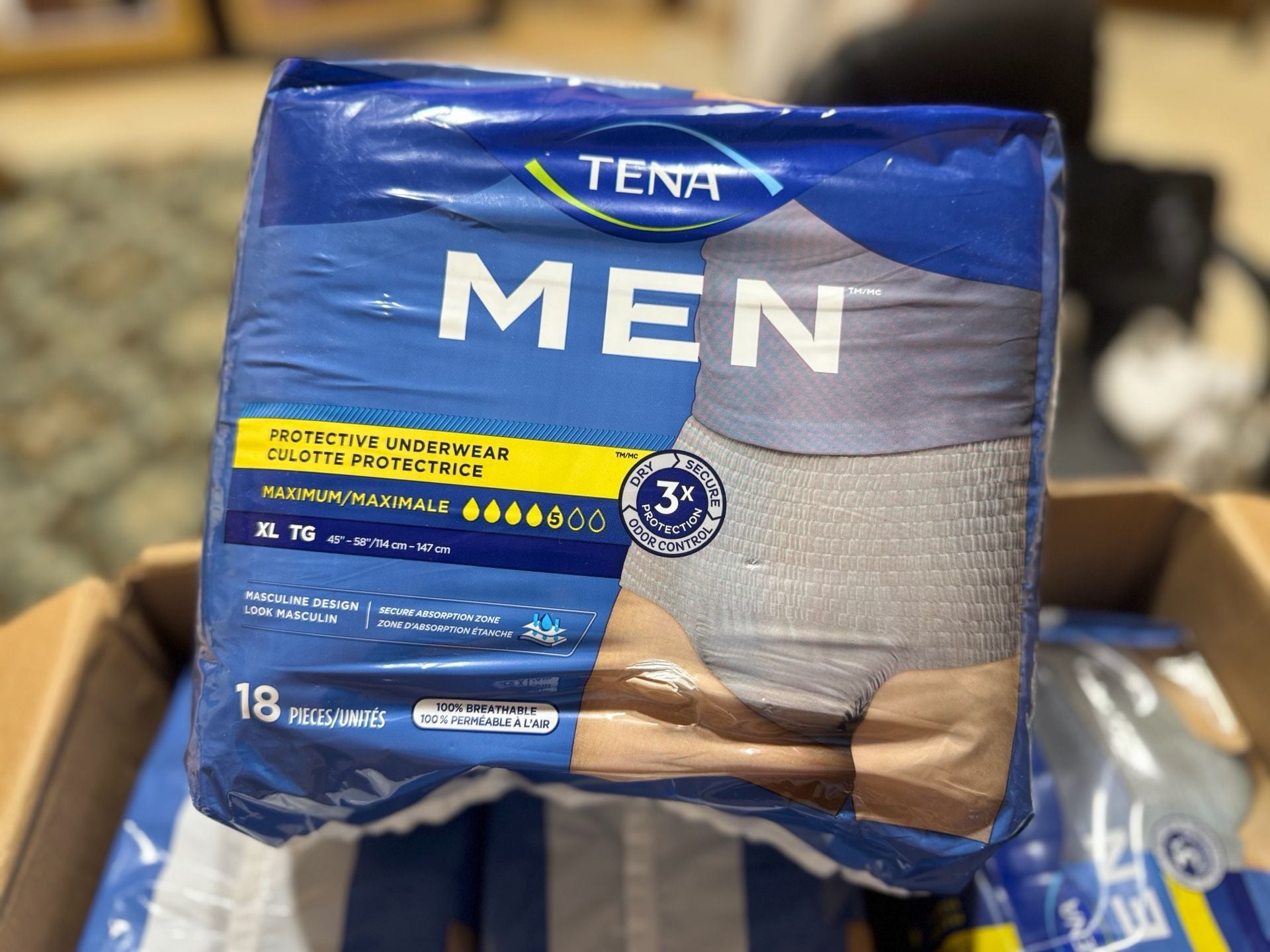 TENA Men Protective Underwear Maximum Absorbency, XL (45-58 inch waist), 72 Count Value Pack (4 packs of 18) 14