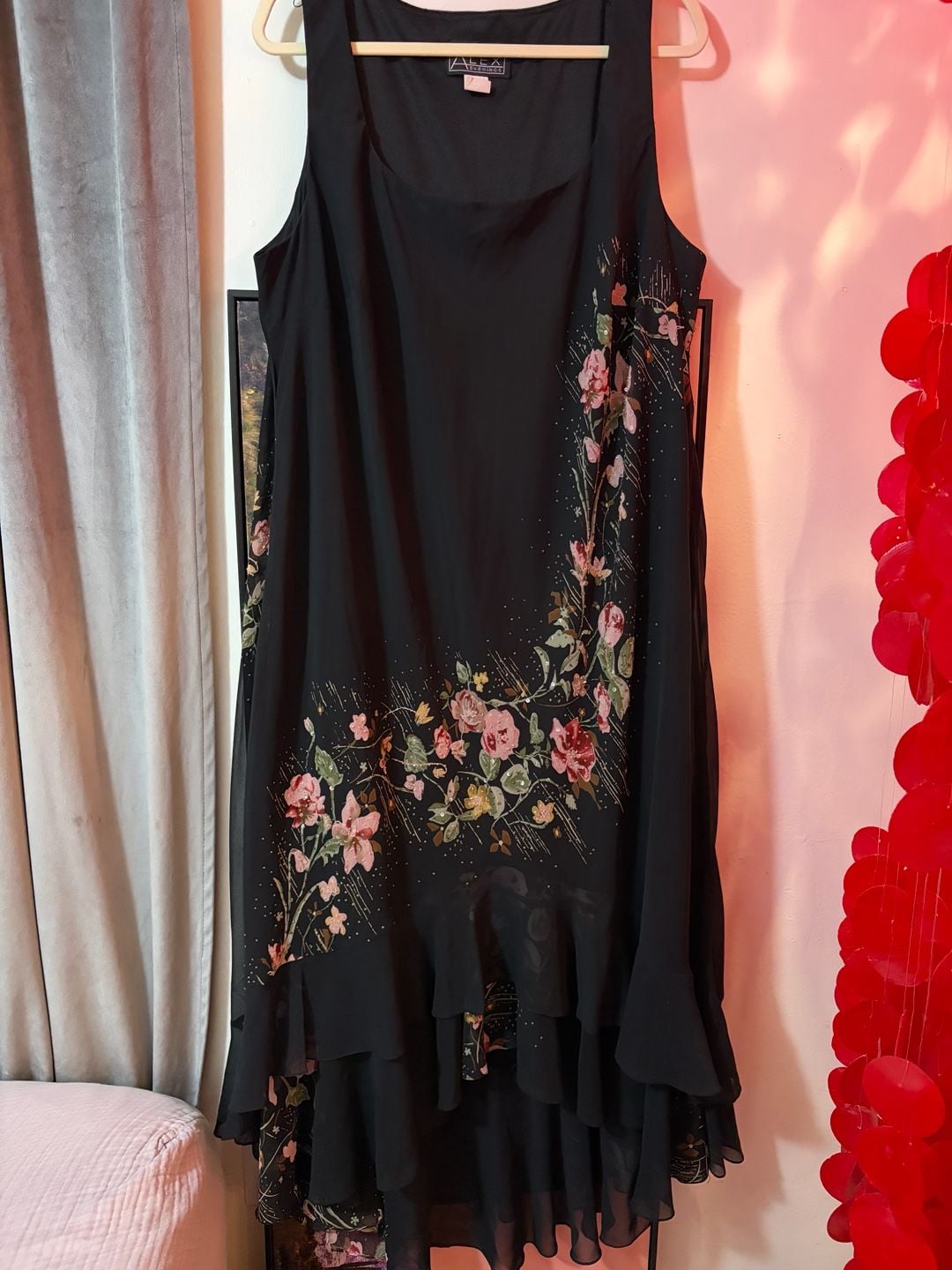 Alex Evenings Black Sleeveless Beaded Floral 2