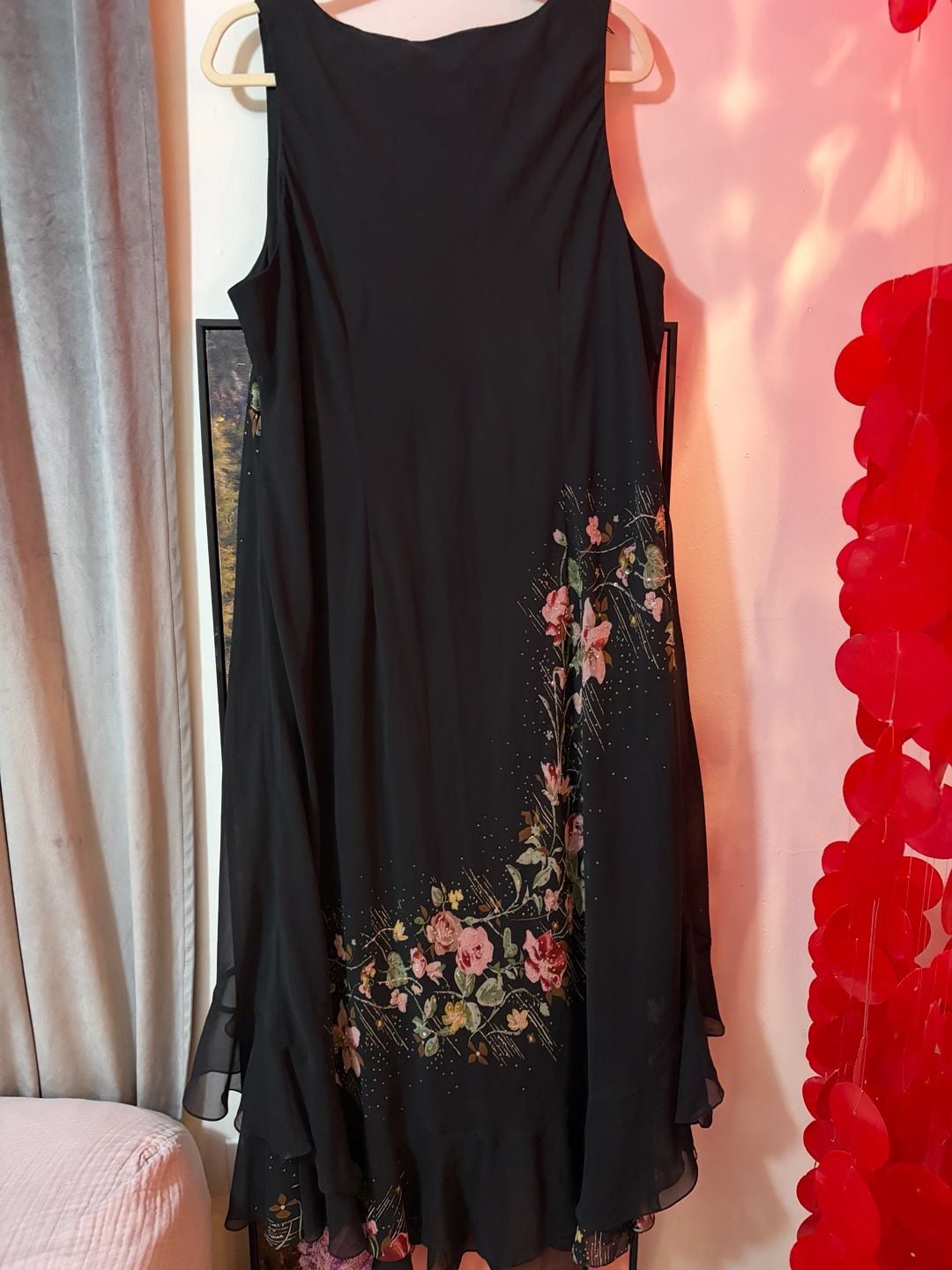 Alex Evenings Black Sleeveless Beaded Floral 3
