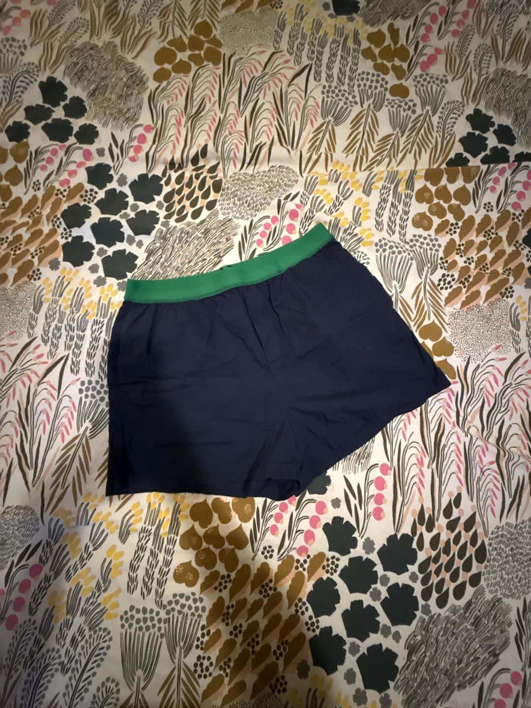 By Anthropologie Navy and Green Elastic Waist Boxer Shorts 2