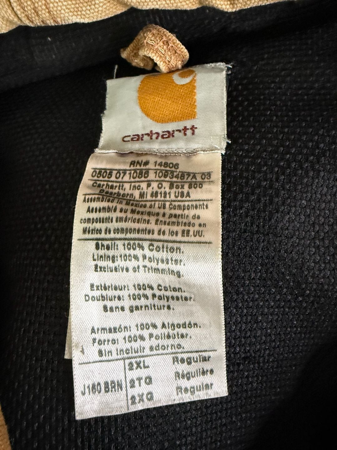 Vintage Carhartt J160 BRN Thermal-Lined Duck Hooded Active Jacket 4