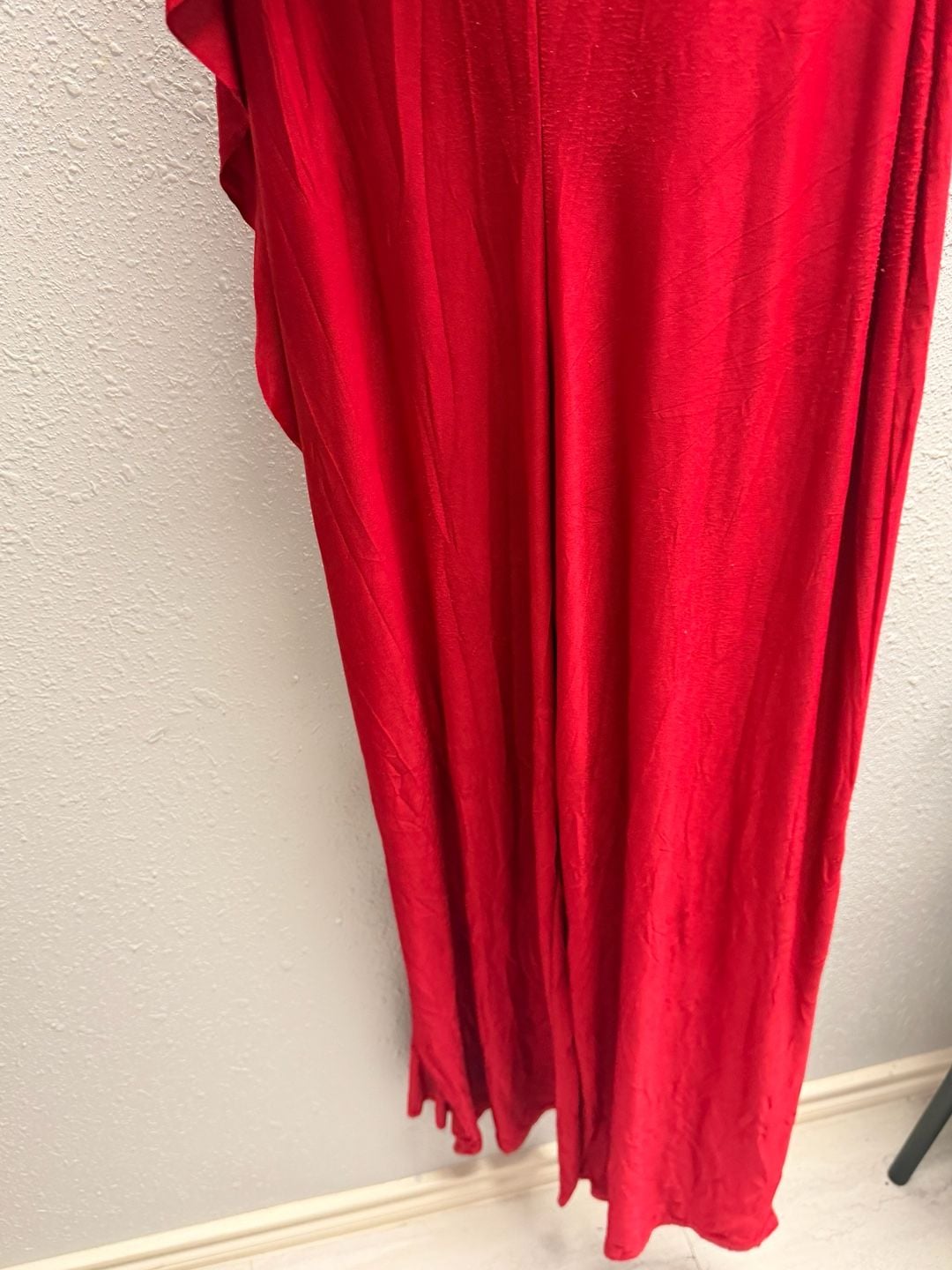 Boohoo Women's Red One-Shoulder Ruffle Jumpsuit 4