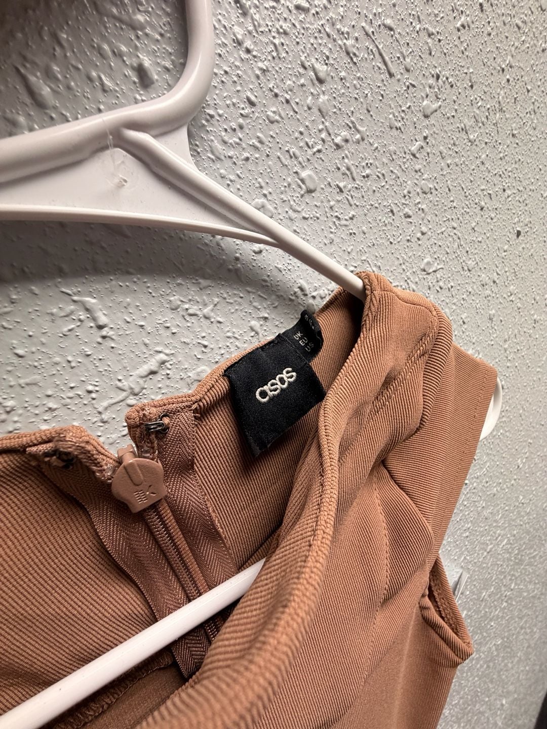 ASOS Design One-Shoulder Cut-Out Bodycon Mini Dress in Mocha 2