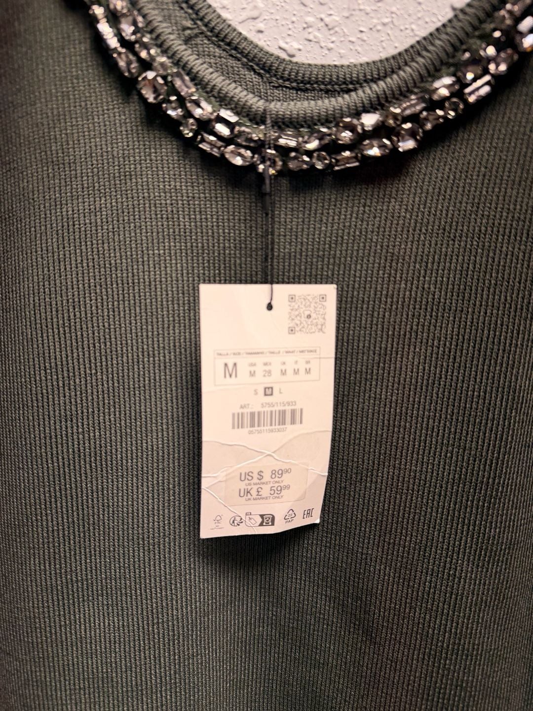 Zara Jewel Ribbed Knit Mini Dress with Rhinestone Embellished Neckline 4
