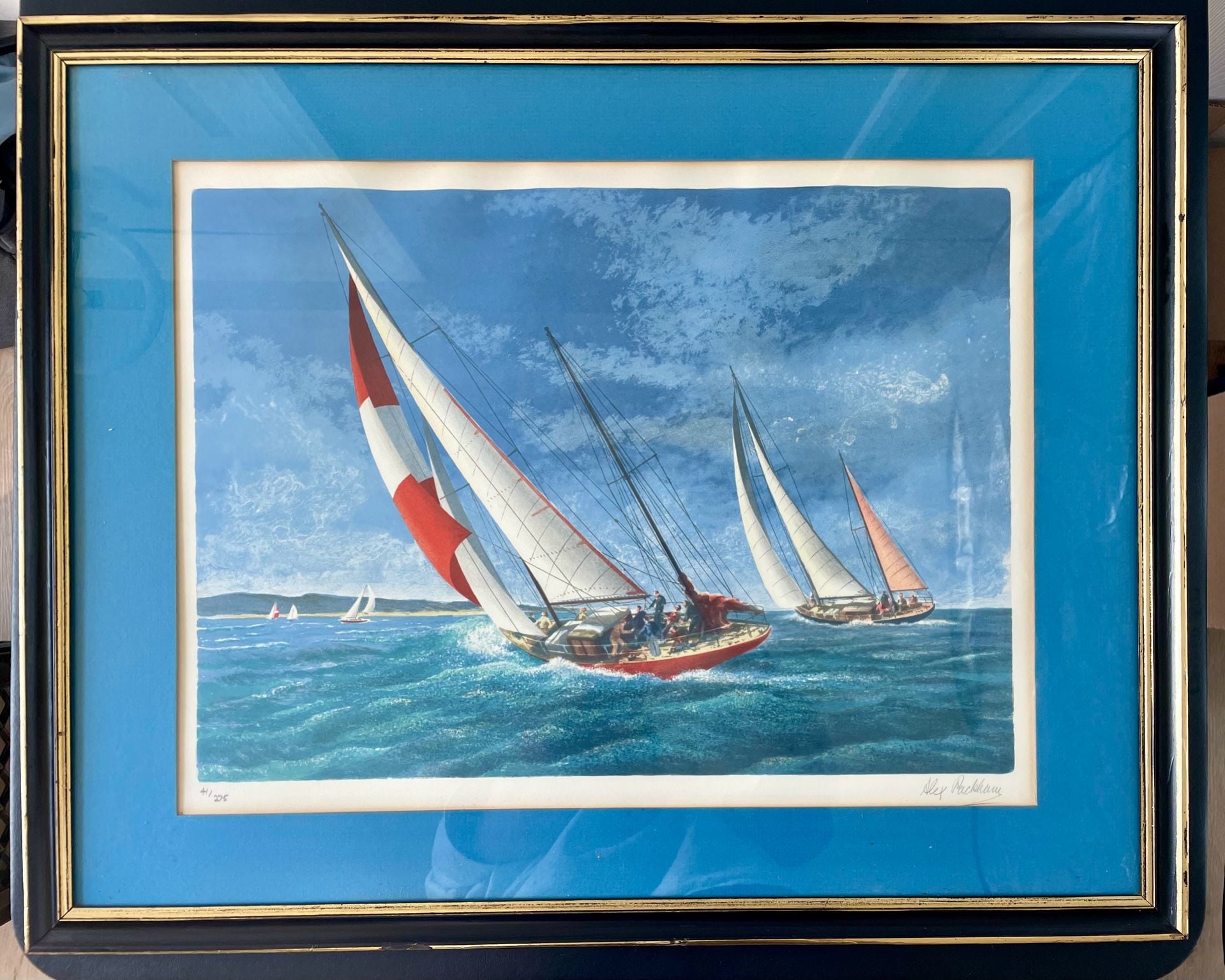 Alexander Packham Signed and Numbered Limited Edition Sailing Yacht Lithograph 1
