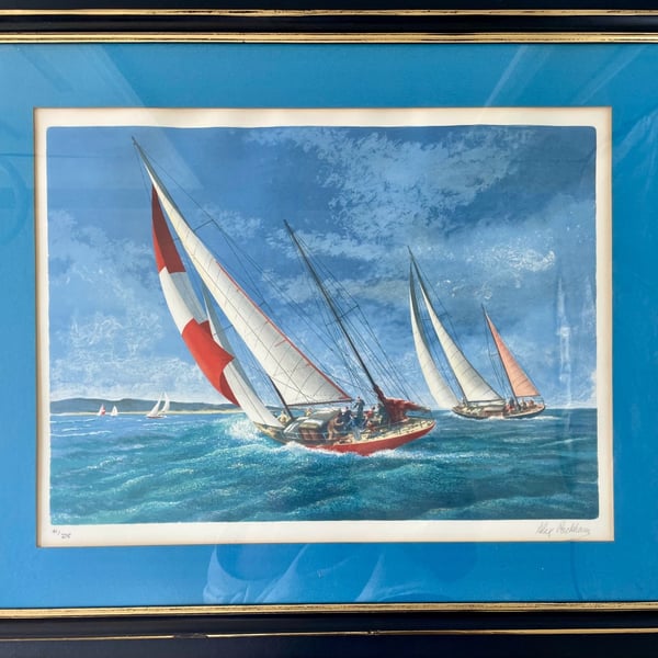 Alexander Packham Signed and Numbered Limited Edition Sailing Yacht Lithograph