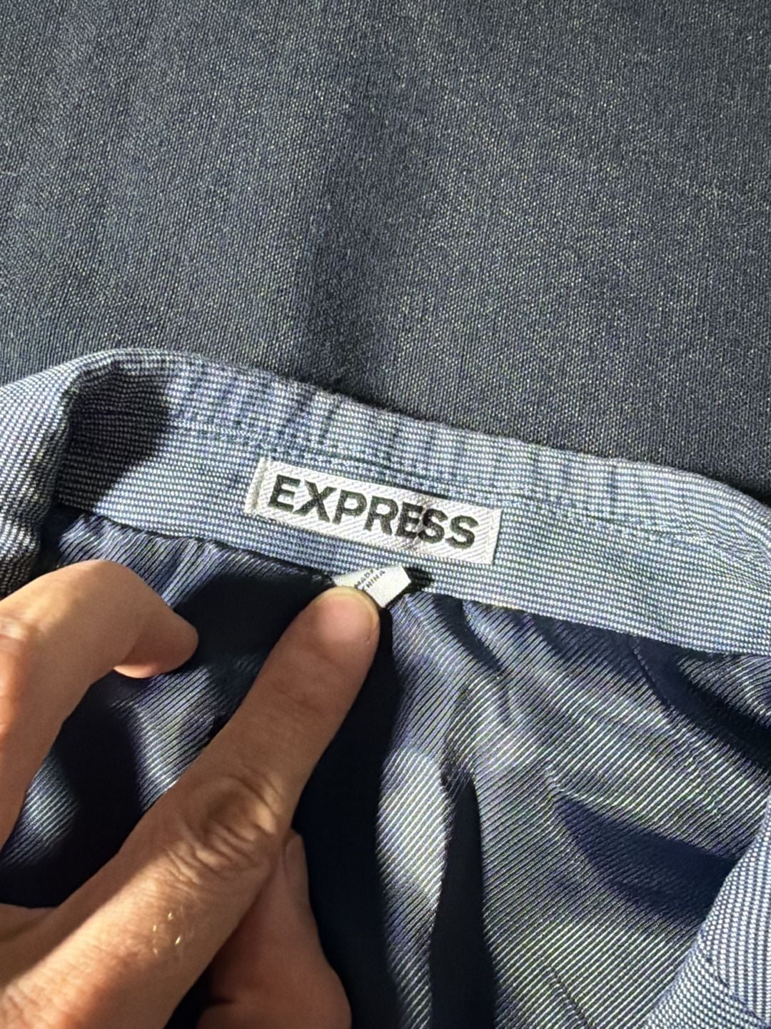 Express Photographer Slim Fit Two-Button Blue Sport Coat Blazer 3