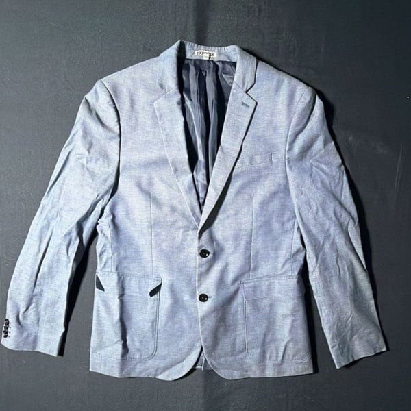 Express Photographer Slim Fit Two-Button Blue Sport Coat Blazer