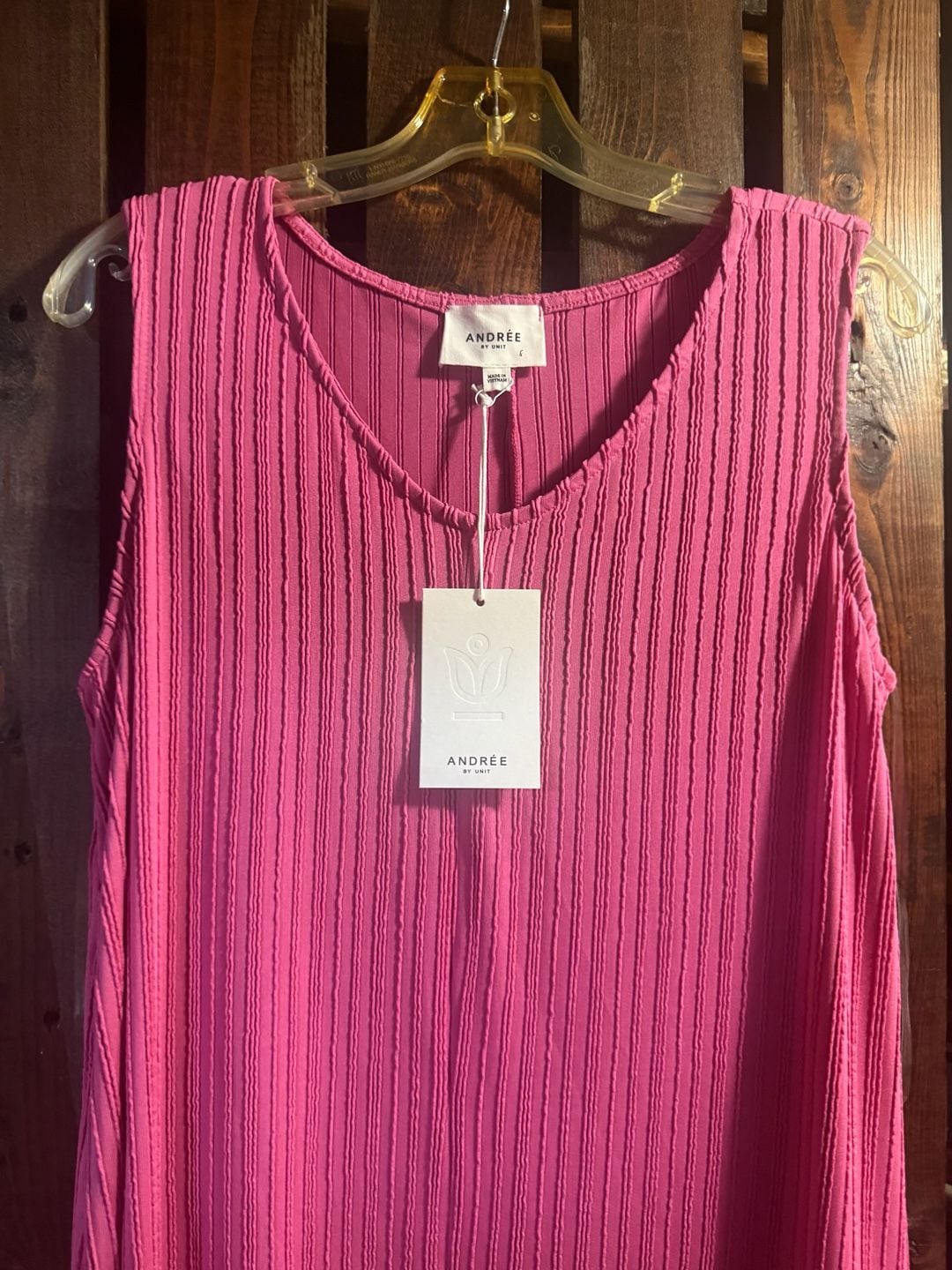 Andrée By Unit Women's Sleeveless Textured Maxi Dress Pink Size Small MHS79 4