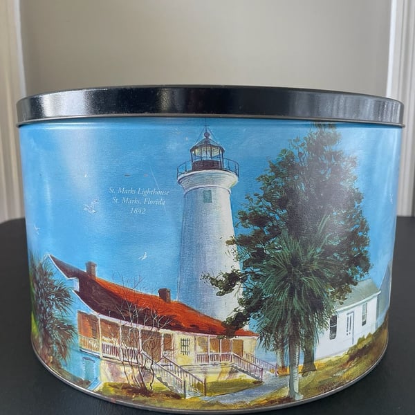 Howard Koslow Art American Lighthouse Foundation Decorative Storage Tin