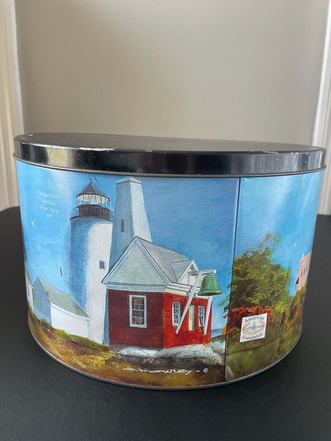 Howard Koslow Art American Lighthouse Foundation Decorative Storage Tin 3