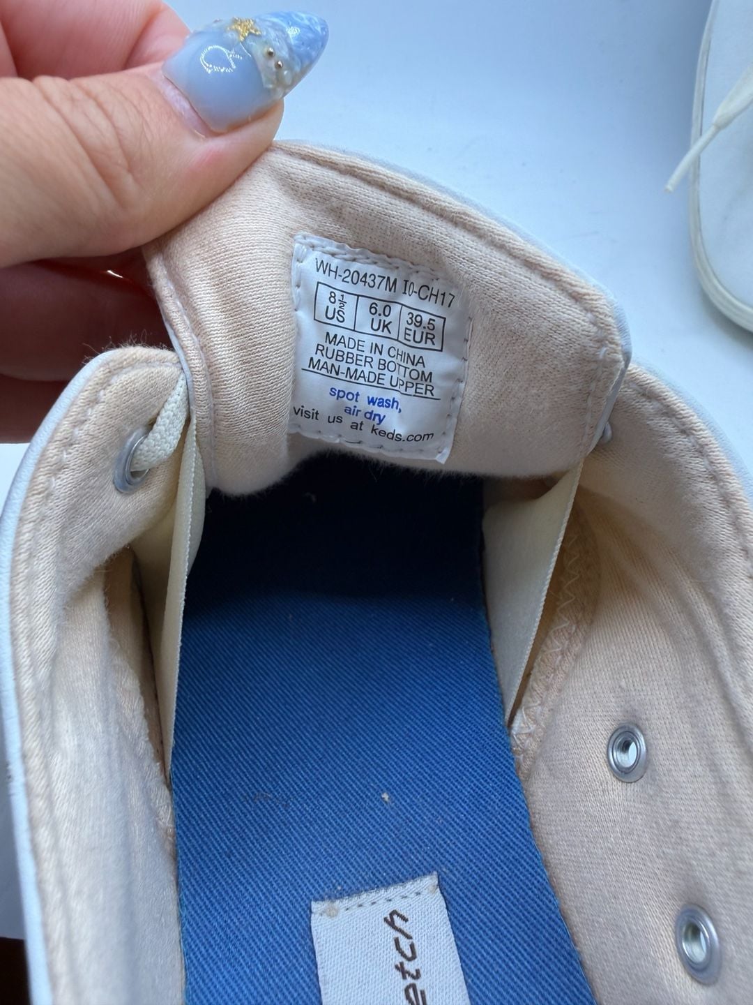 Keds Stretch Women's White Leather Lace-Up Sneakers Size 8.5 8