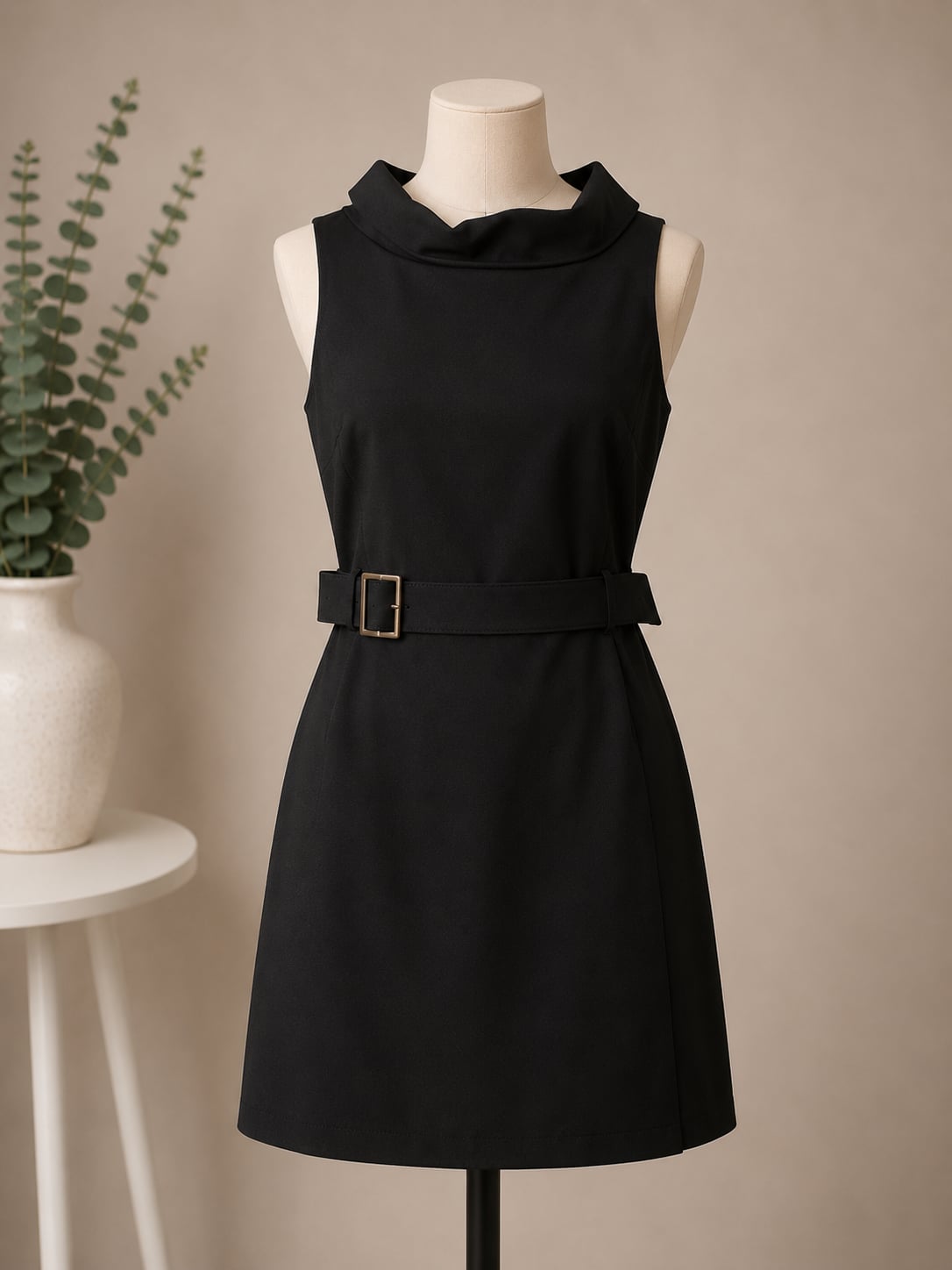 Adrienne Vittadini Black Sleeveless Midi Sheath Dress 2
