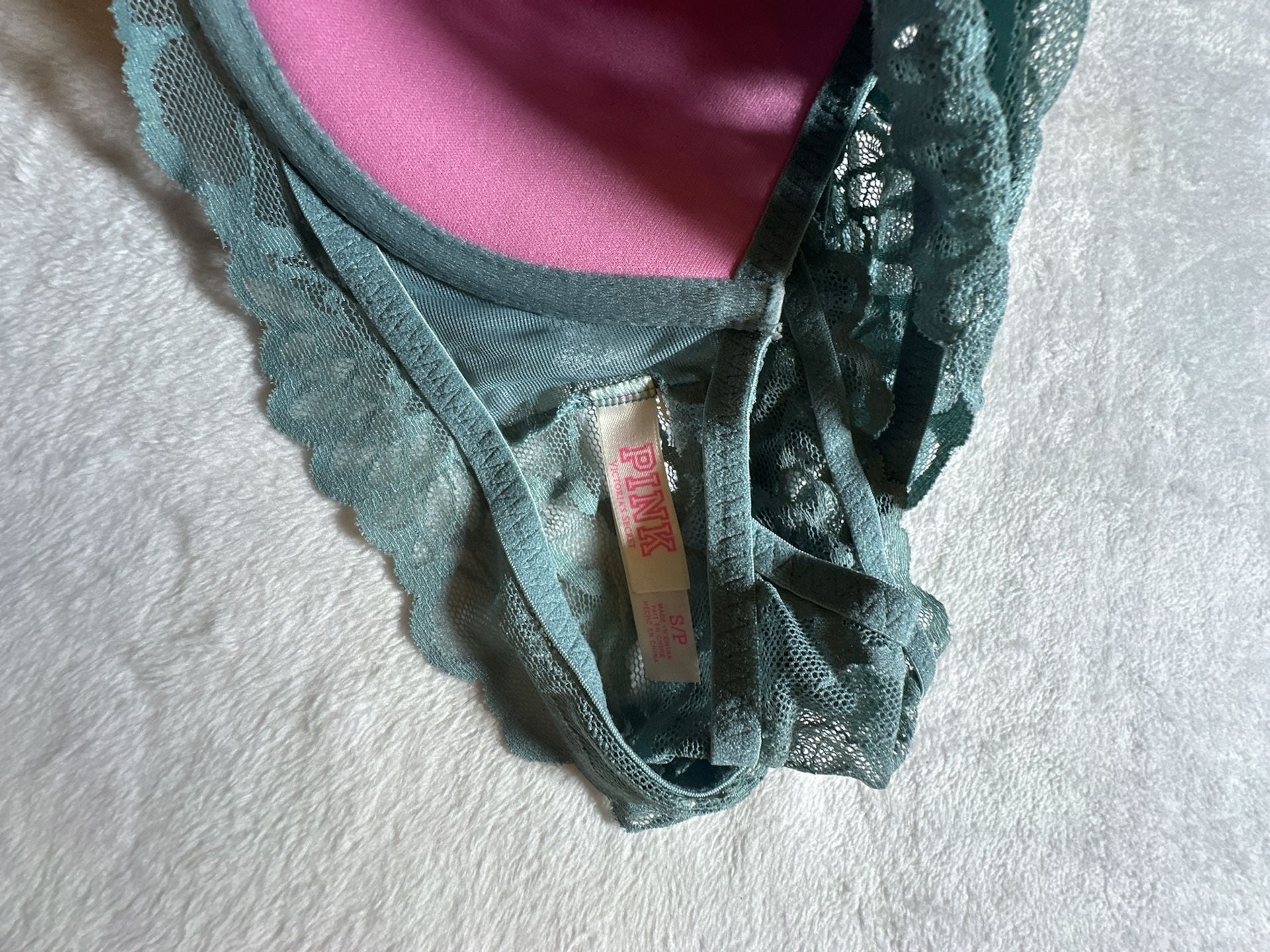 Victoria's Secret PINK Floral Lace High Neck Push-Up Bralette 3