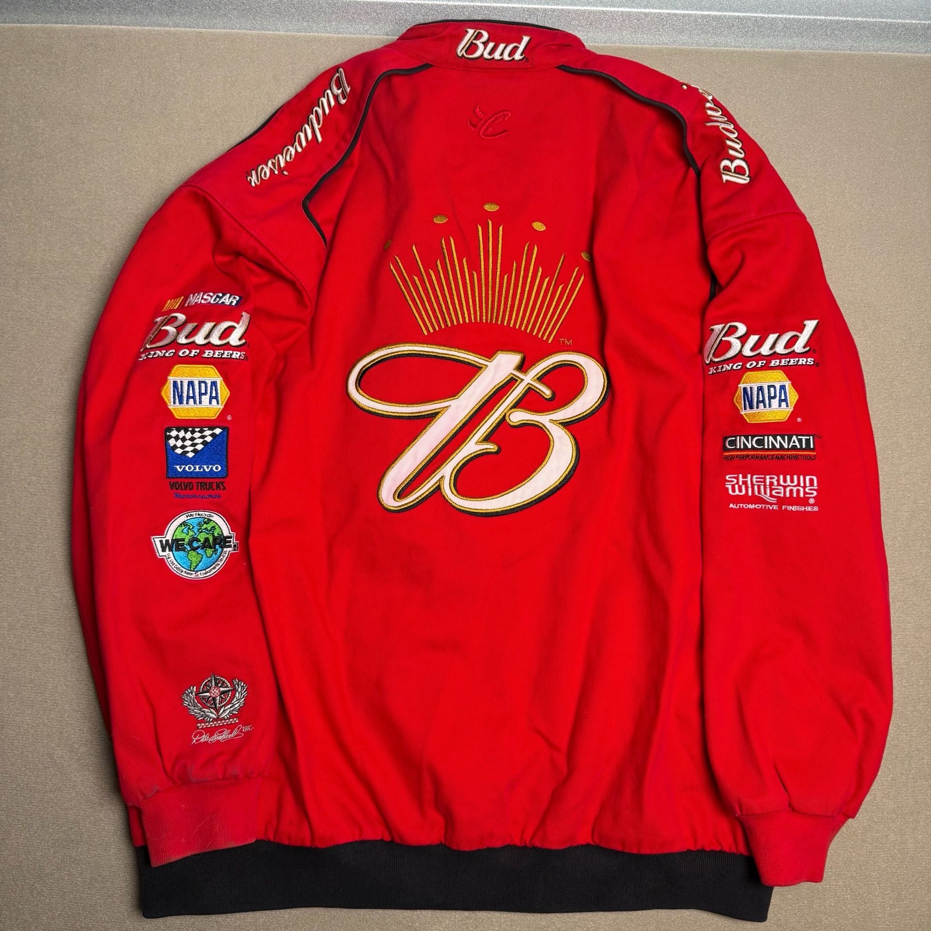 Vintage Chase Authentics Dale Earnhardt Jr. Budweiser Nascar Snap Racing Jacket 4